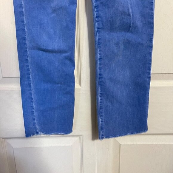 NYDJ Women's Parisian Blue Colored Raw Hem Sheri Ankle Straight Stretch Jeans 2 - Picture 5 of 11